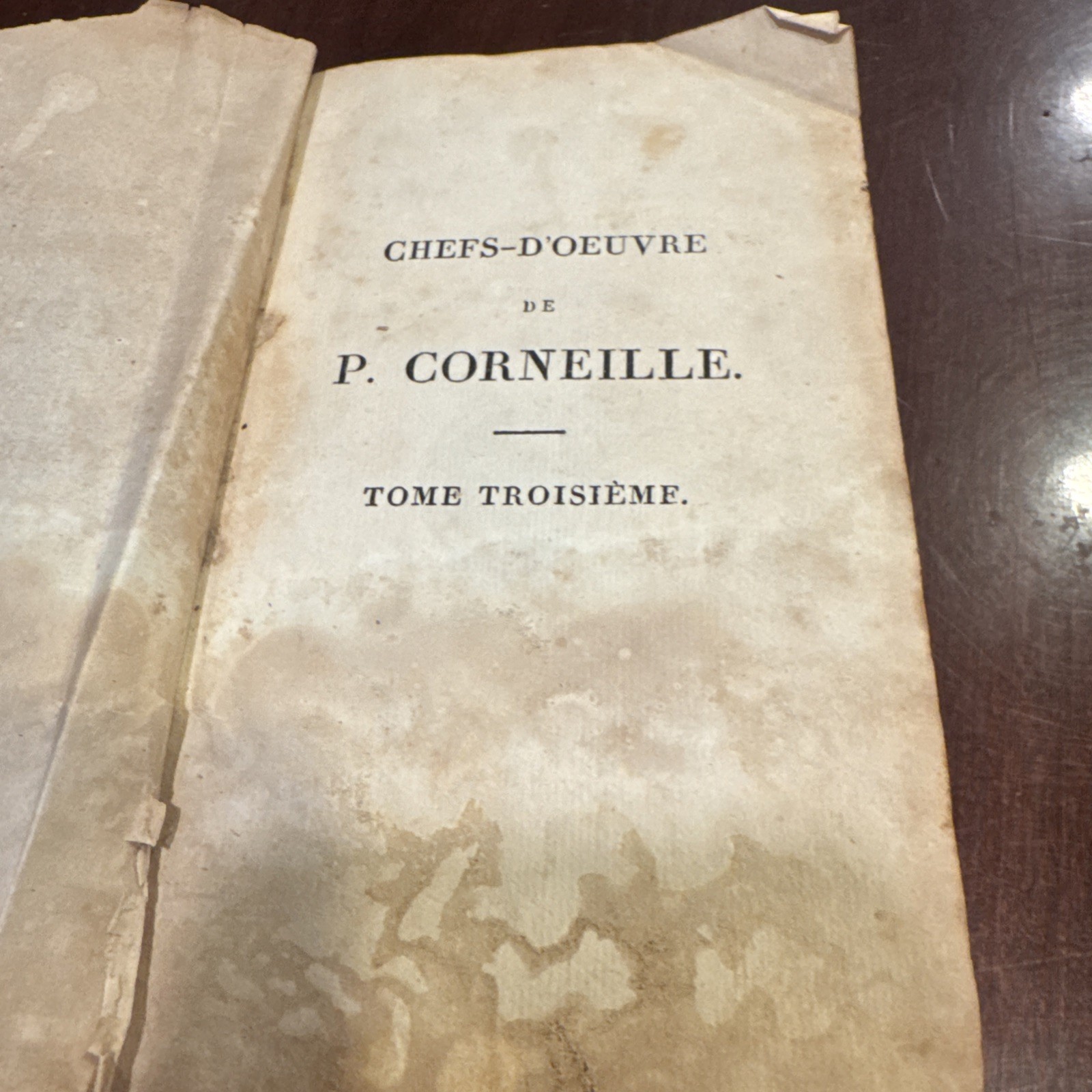 3 Antique 1822 Volumes-Chef-D’Oeuvres de P. Corneille Stereotype D’ Herhan