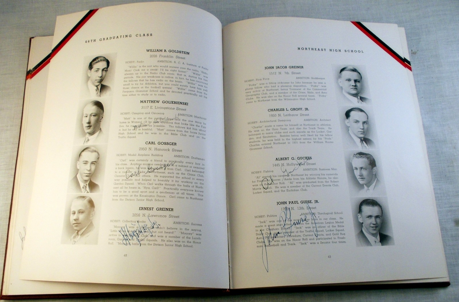 1935 Northeast High School Yearbook (NE Record) Philadelphia Pa