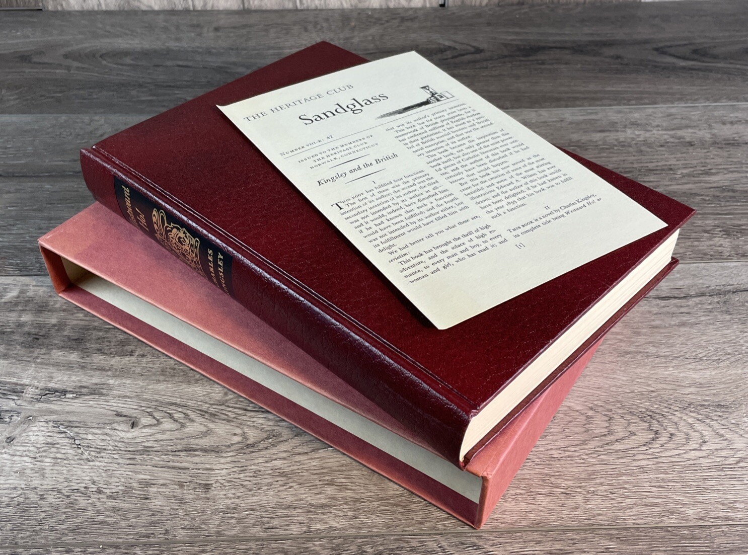Westward Ho! by Charles Kingsley Heritage Press Leather Slipcover Sandglass MINT