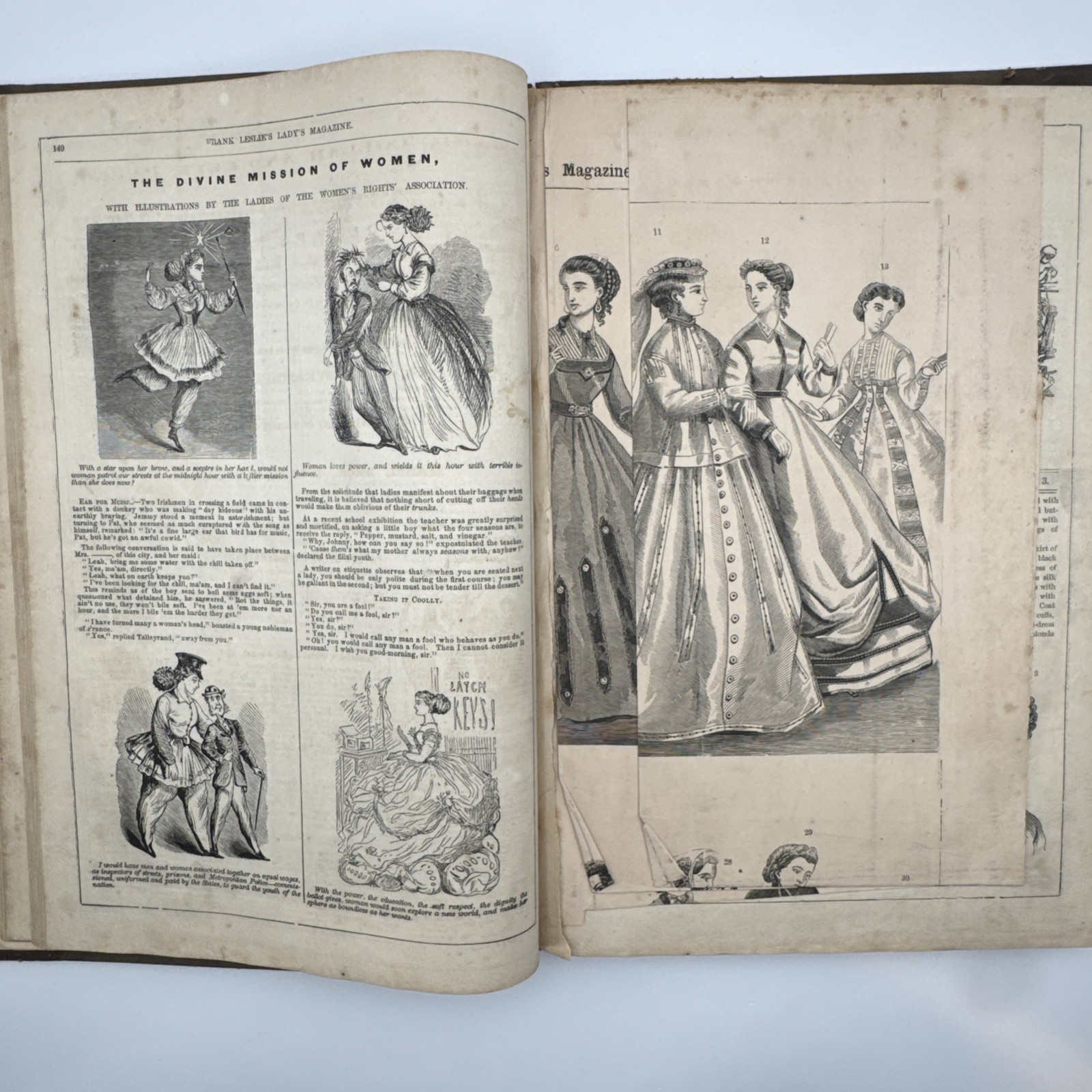 1866 Frank Leslie’s Lady’s Magazine VOL XIX – July – Dec Vintage Women’s Fashion