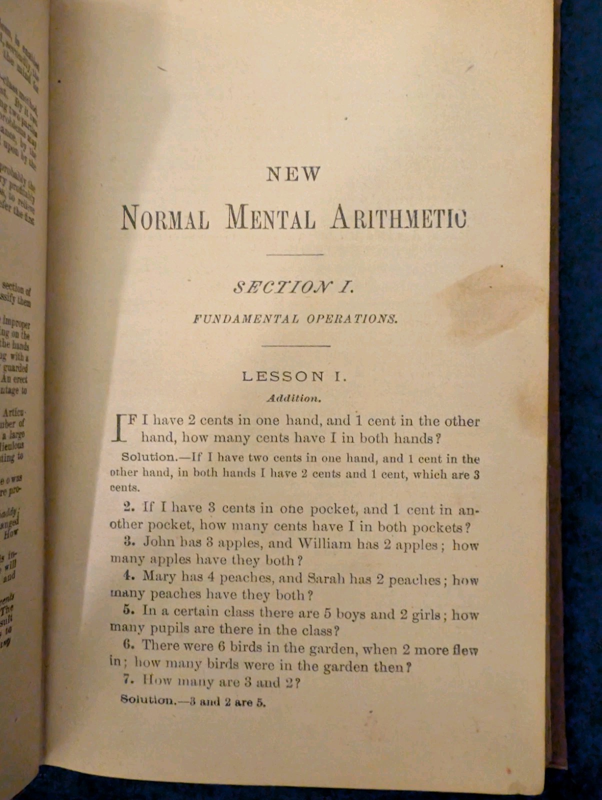 The New Mental Arithmetic 1873 Hardcover Book Edward Brooks, A.M. PH.D. Antique