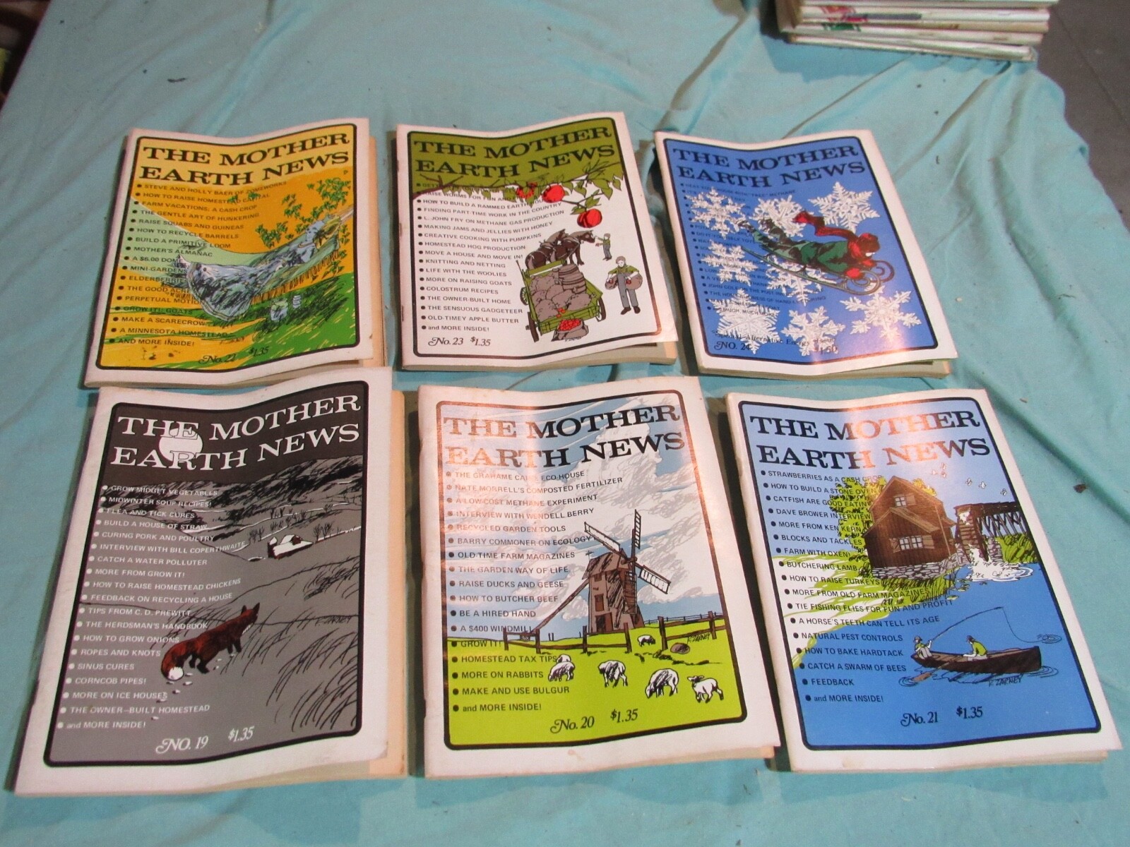 Mother Earth News Magazine Lot 1973 6 Issues Gardening Organic Lifestyle Me4