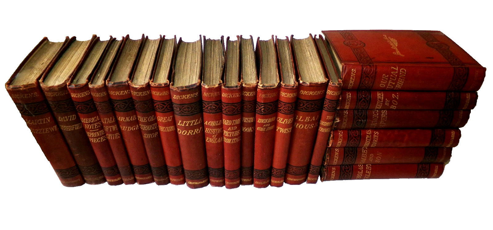 Charles Dickens Complete Set 21 Illustrated Vintage Books Chapman & Hall 1890