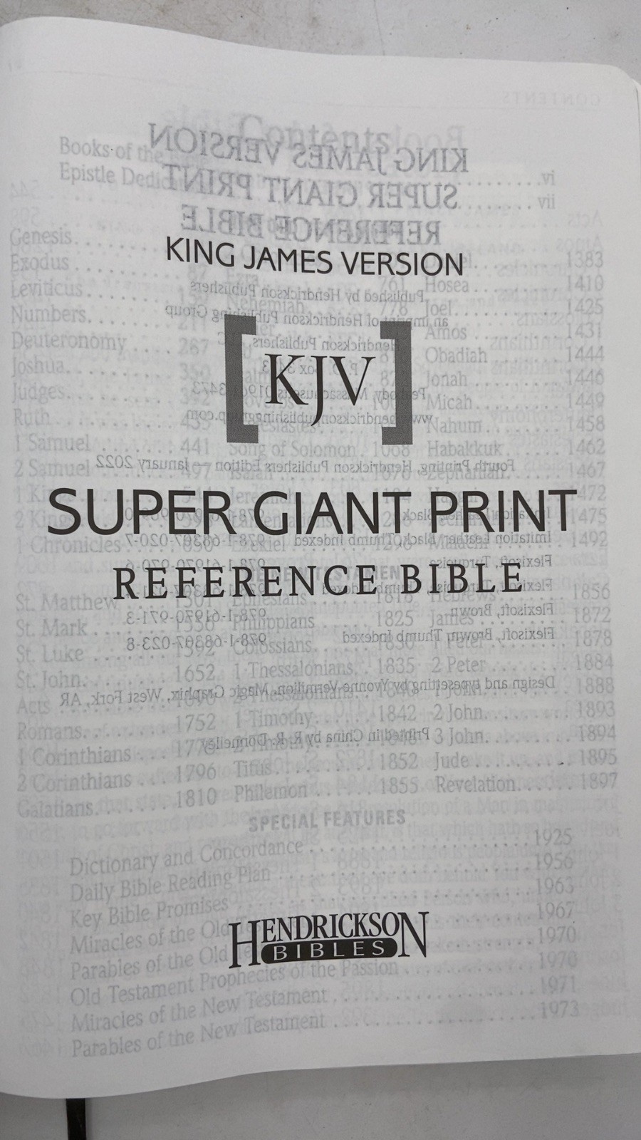 Holy Bible: King James Version Super Giant Print Reference Bible Hardcover Fo…