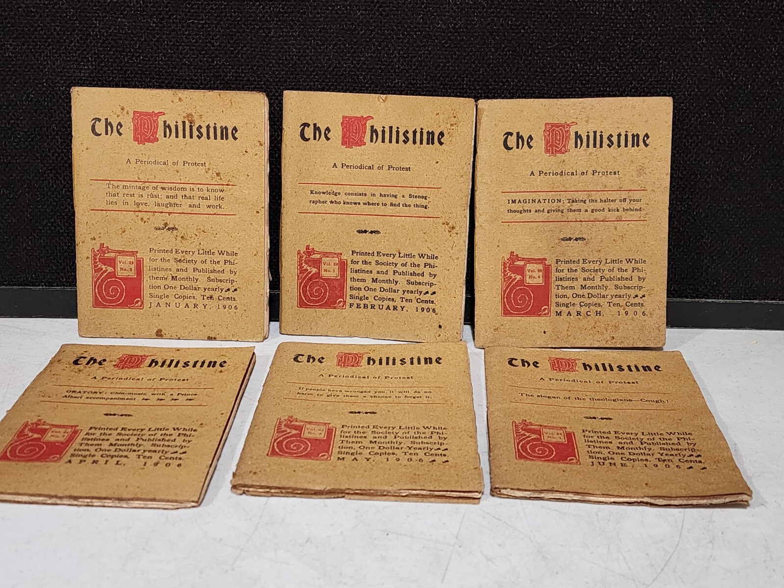 RARE SET- 1906 The Philistine a Periodical of Protest COMPLETE 12 Issues