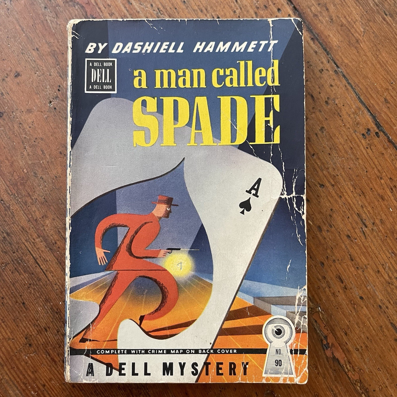 Dashiell Hammett (1943) A Man Called Spade Dell #90 Map Back Paperback RARE