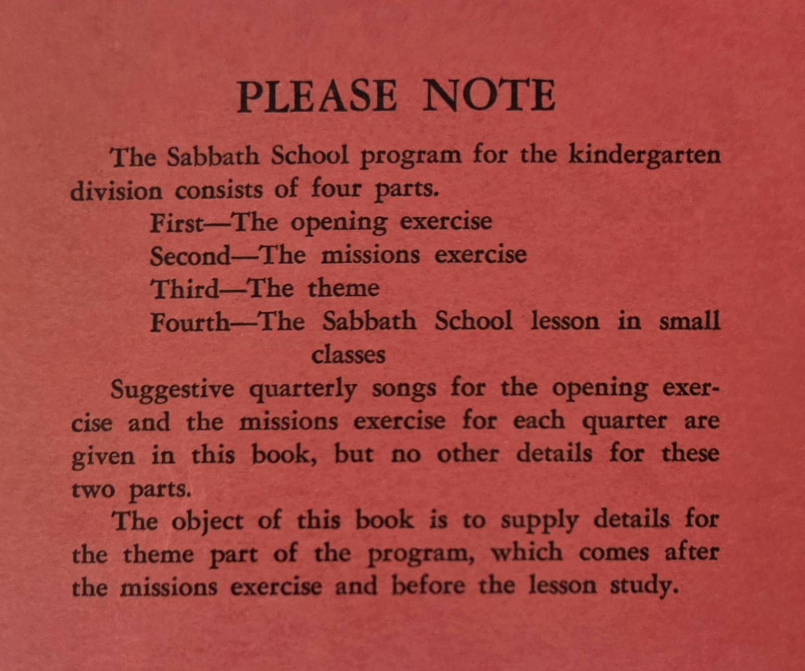 Program Helps For Kindergarden Leaders, Book Three, Review and Herald, SDA, 1961
