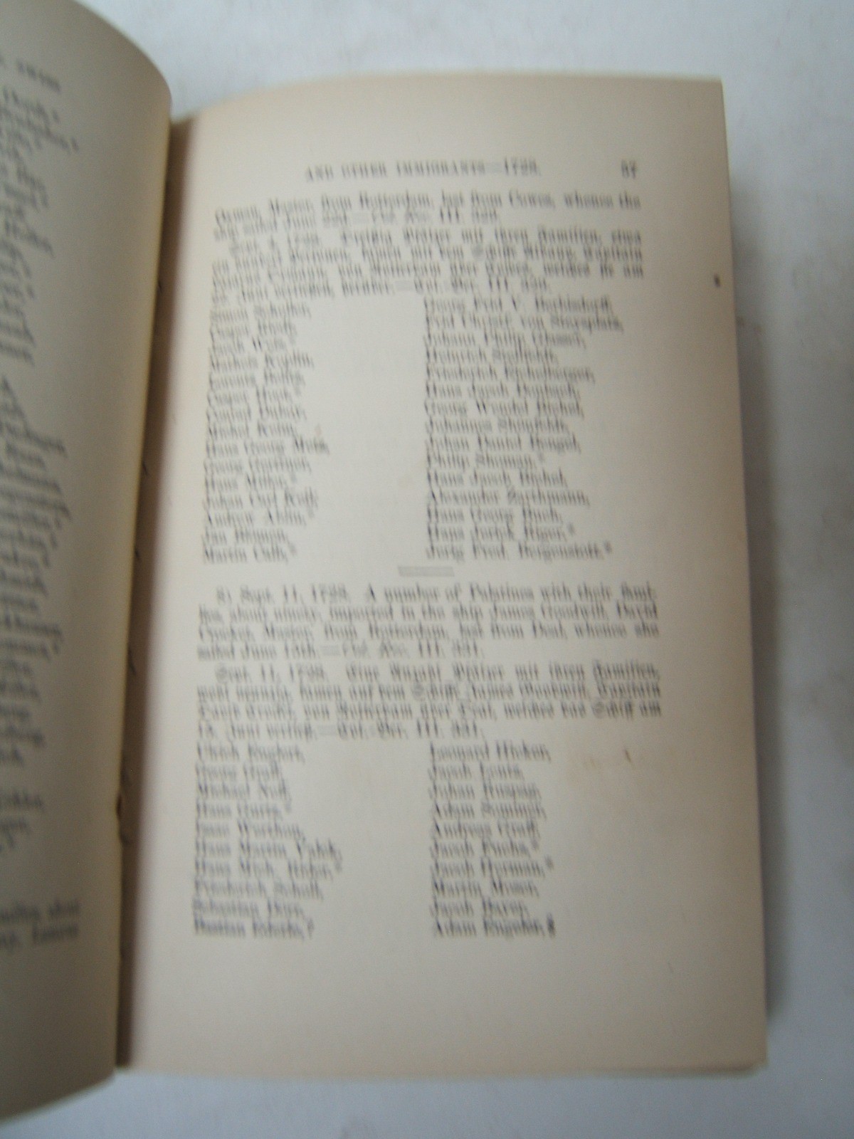 Collection Thirty Thousand Names Immigrants 1727-1776 I Daniel Rupp 1876 2nd Ed