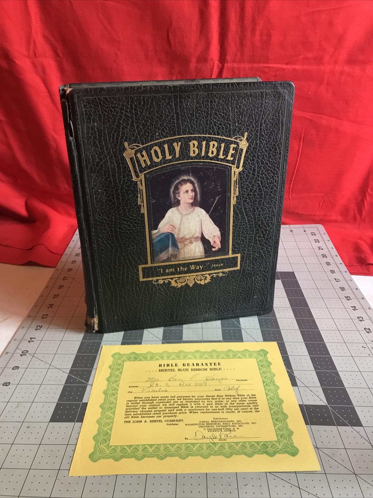 Vintage 1957 New Standard Reference Bible Blue Ribbon John A. Hertel Co.
