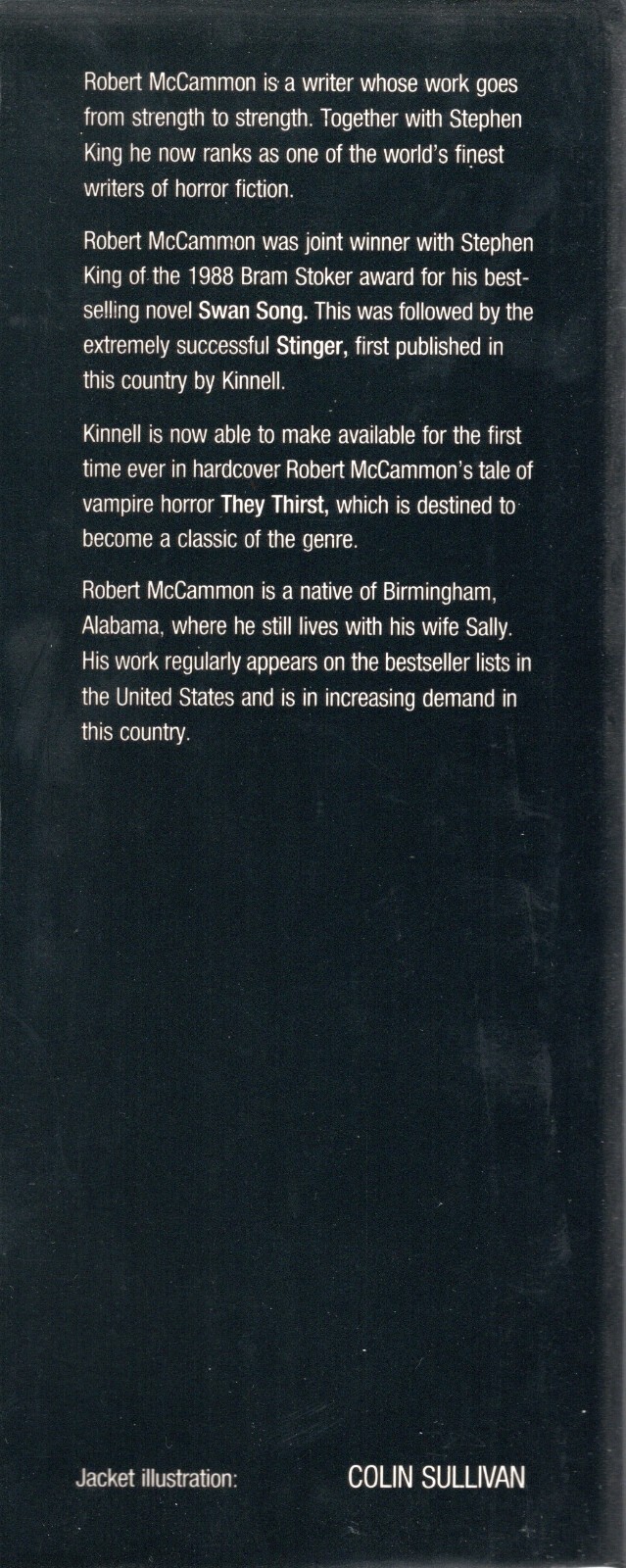 SIGNED Robert McCammon THEY THIRST 1st printing hardcover (UK) Near Fine+
