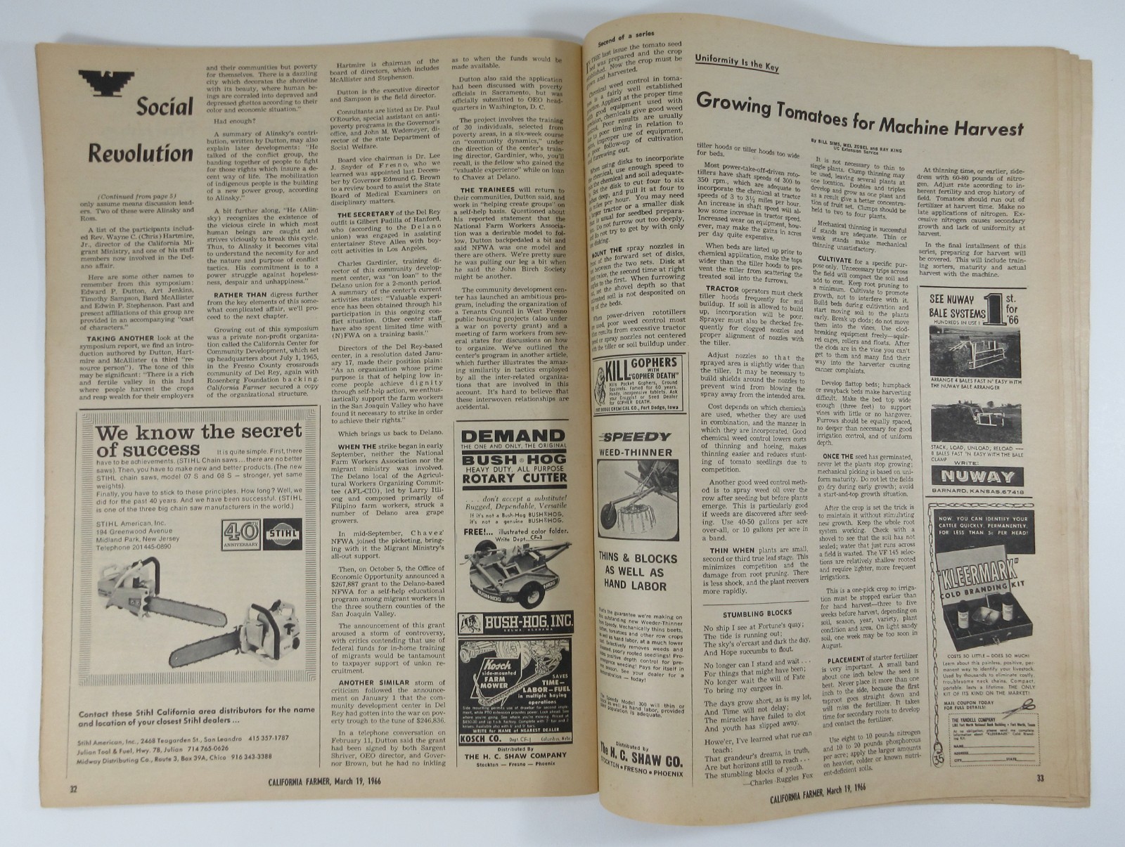United Farm Workers Grape Boycott Caesar Chavez Farmer Magazine Delano CA 1966