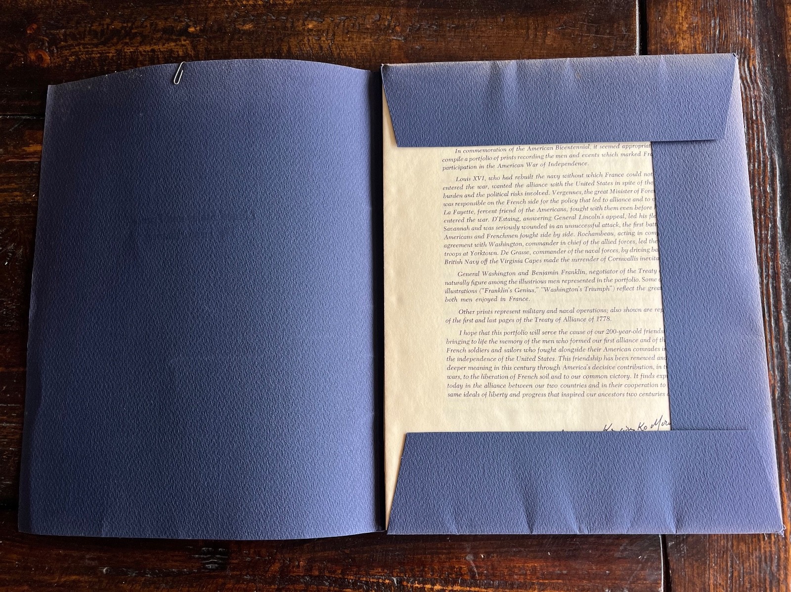 French American US Treaty of ALLIANCE Portfolio & Illustrations / Prints 1978