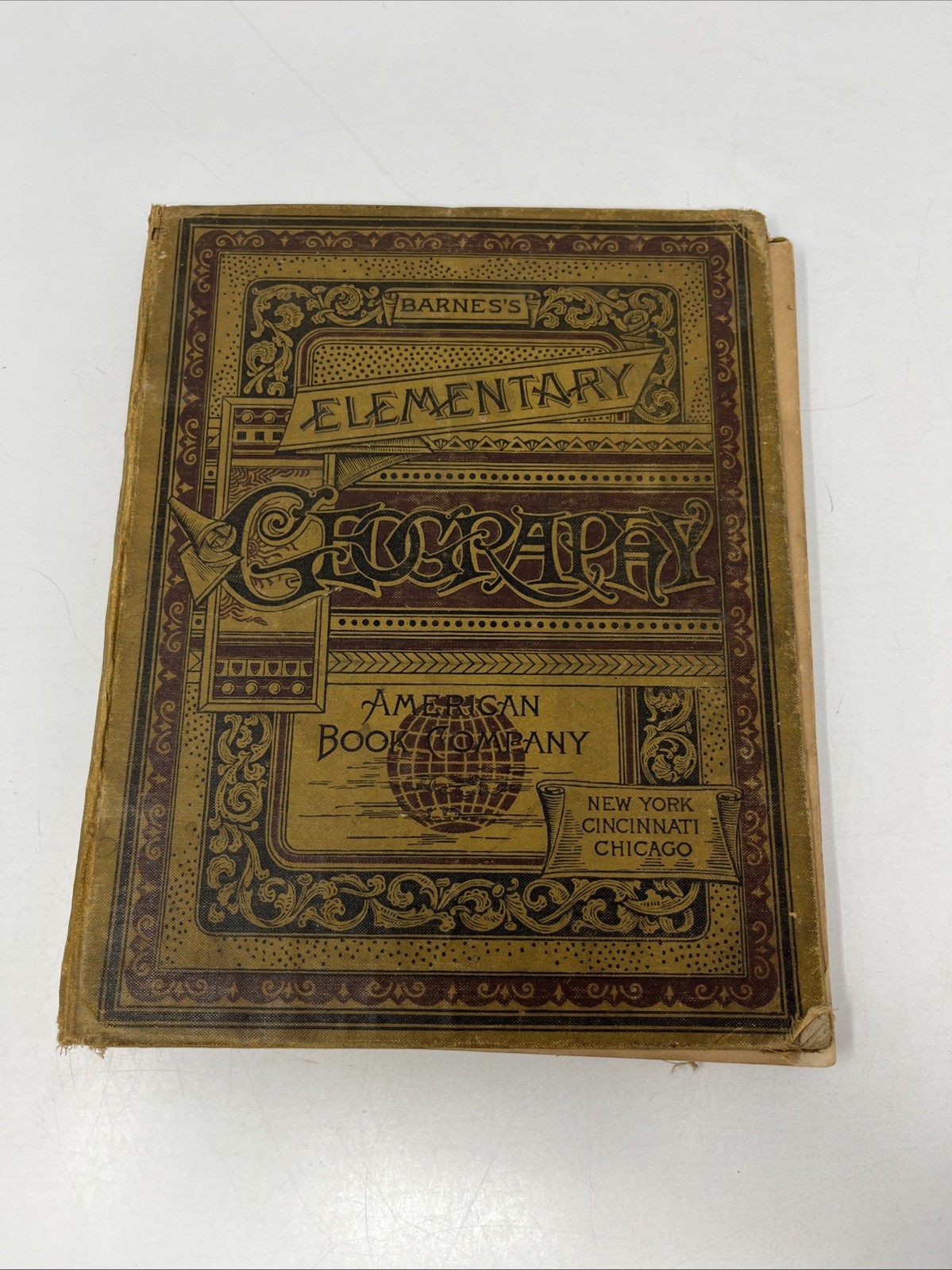 1885 Barnes’s Elementary Geography James Monteith Antique School Textbook