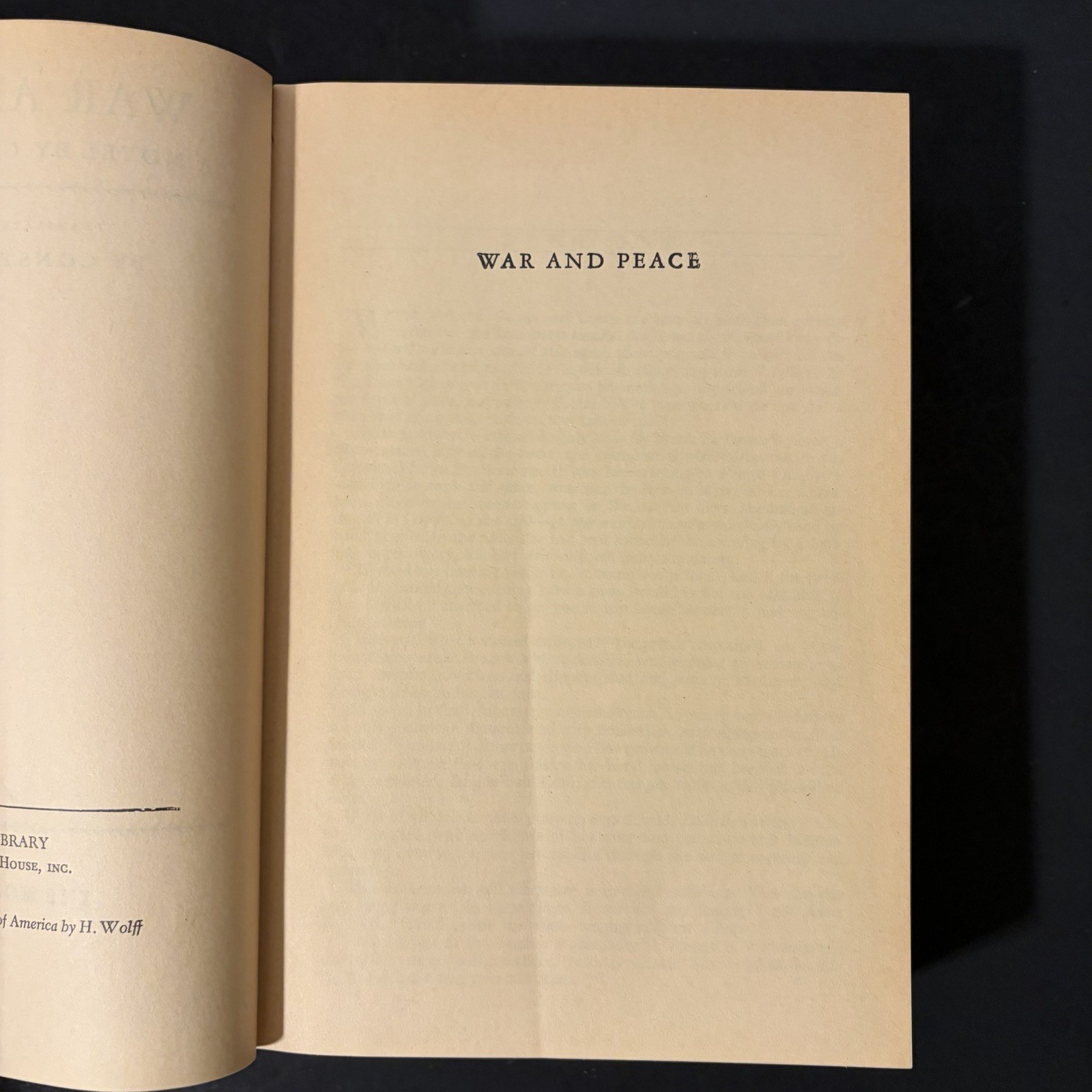Vintage War and Peace Leo Tolstoy Modern Library Giant Hardcover Cloth Classic
