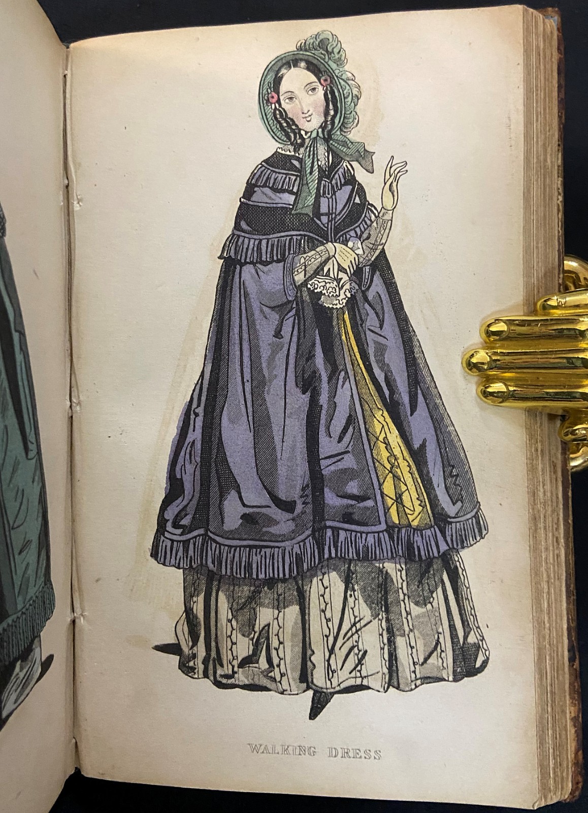 1843 THE LADIES CABINET OF FASHION Antique Victorian Book HAND COLORED PLATES