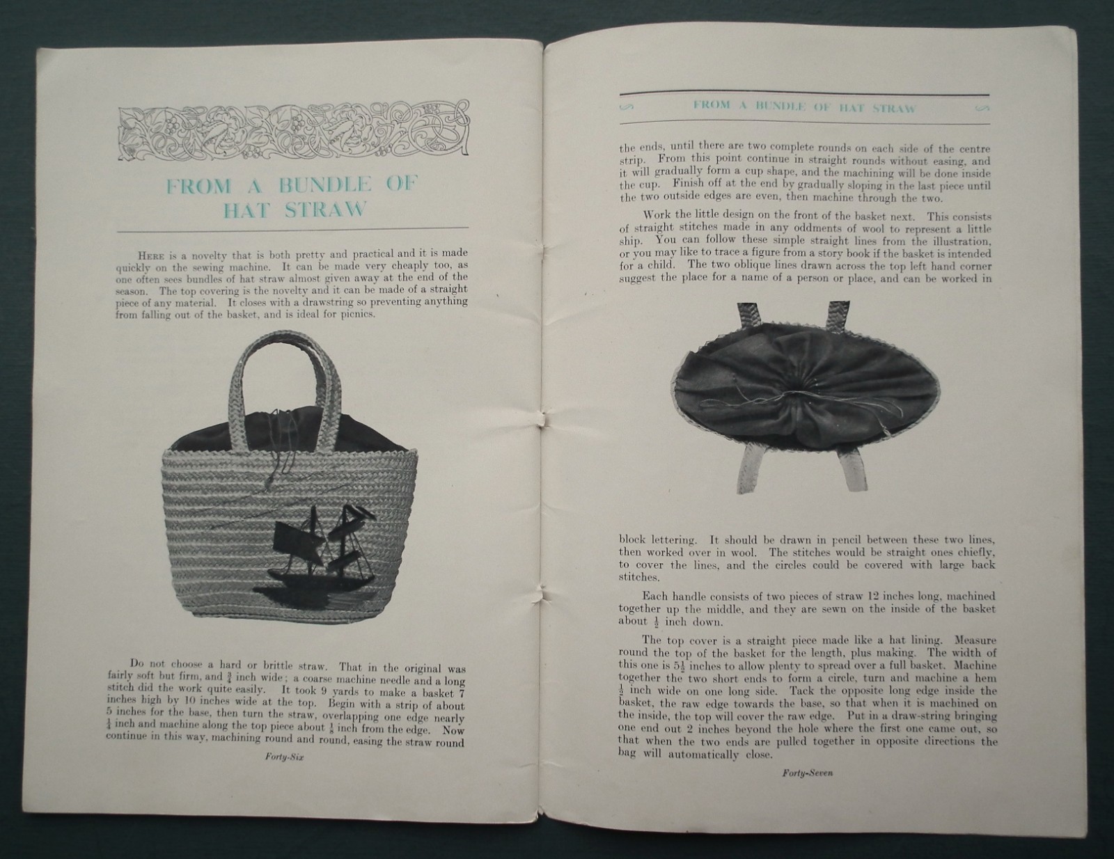 Hints for Home Sewing vintage 1920s 1930s Singer needlework book quilting