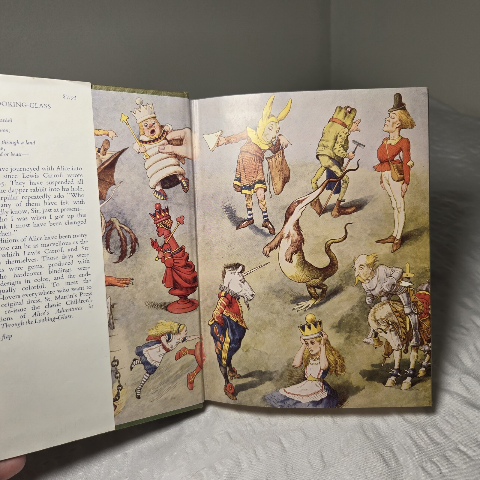 Through The Looking Glass Illustrated Hardcover Book Lewis Carroll Vtg