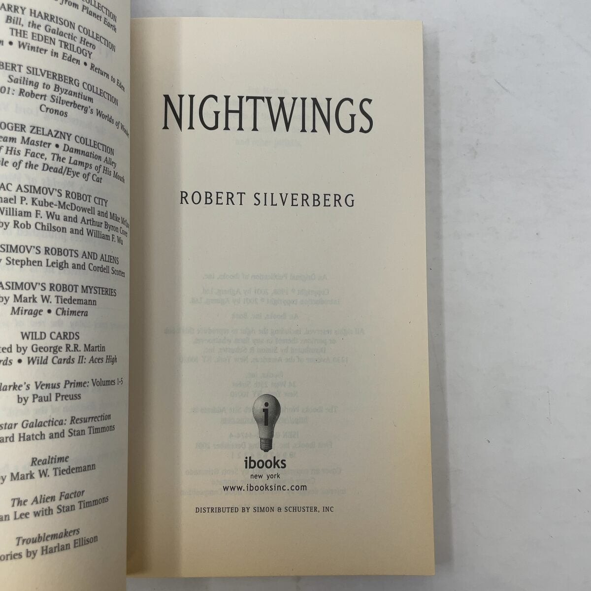 Nightwings by Robert Silverberg PB First Edition Like New 2001