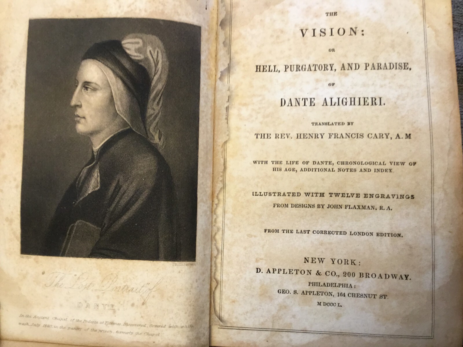 THE VISION, or HELL, PURGATORY and PARADISE, 1850, DANTE ALIGHIERI, FLAXMAN ILLU