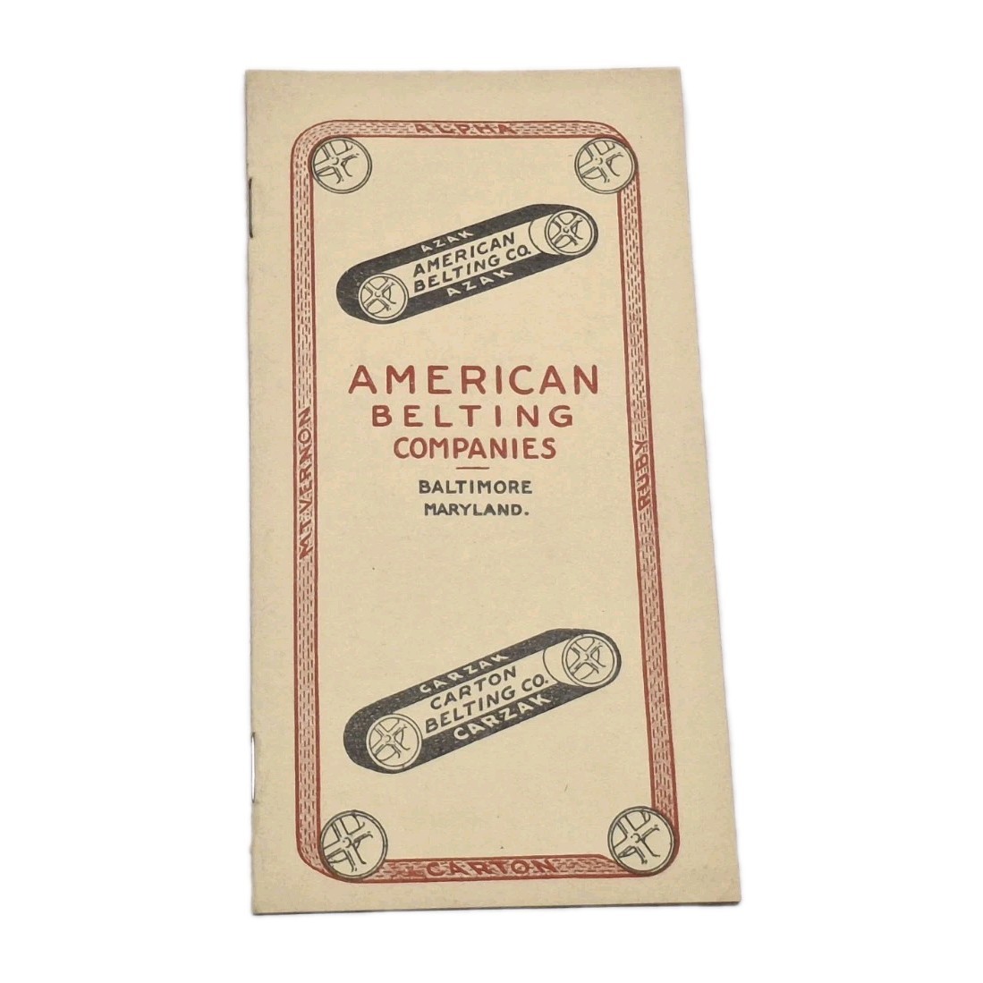 American Belting Companies Baltimore Maryland Carton Price Booklet Early 1900’s