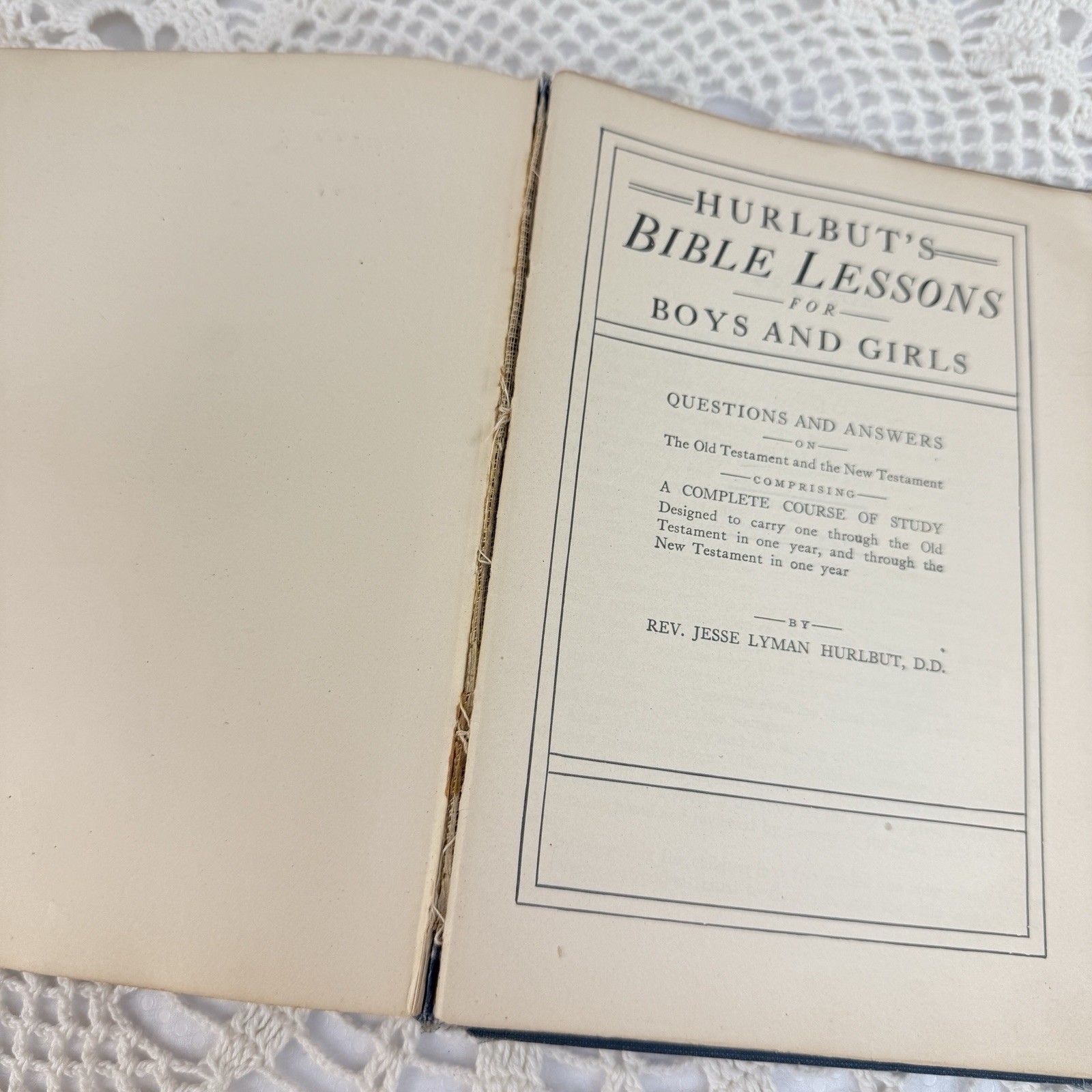 Antique Book Hurlbut’s Story of the Bible Self-Pronouncing Illust w/Color Plates