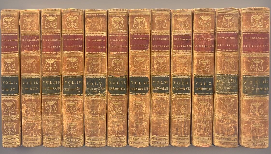 1784 New General Biographical Dictionary 12 Vols Fine Leather Bindings Tree Calf