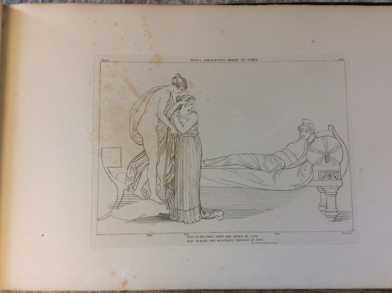 THE ILIAD and THE ODYSSEY OF HOMER – John Flaxman – 1805 1st ed, engraved plates