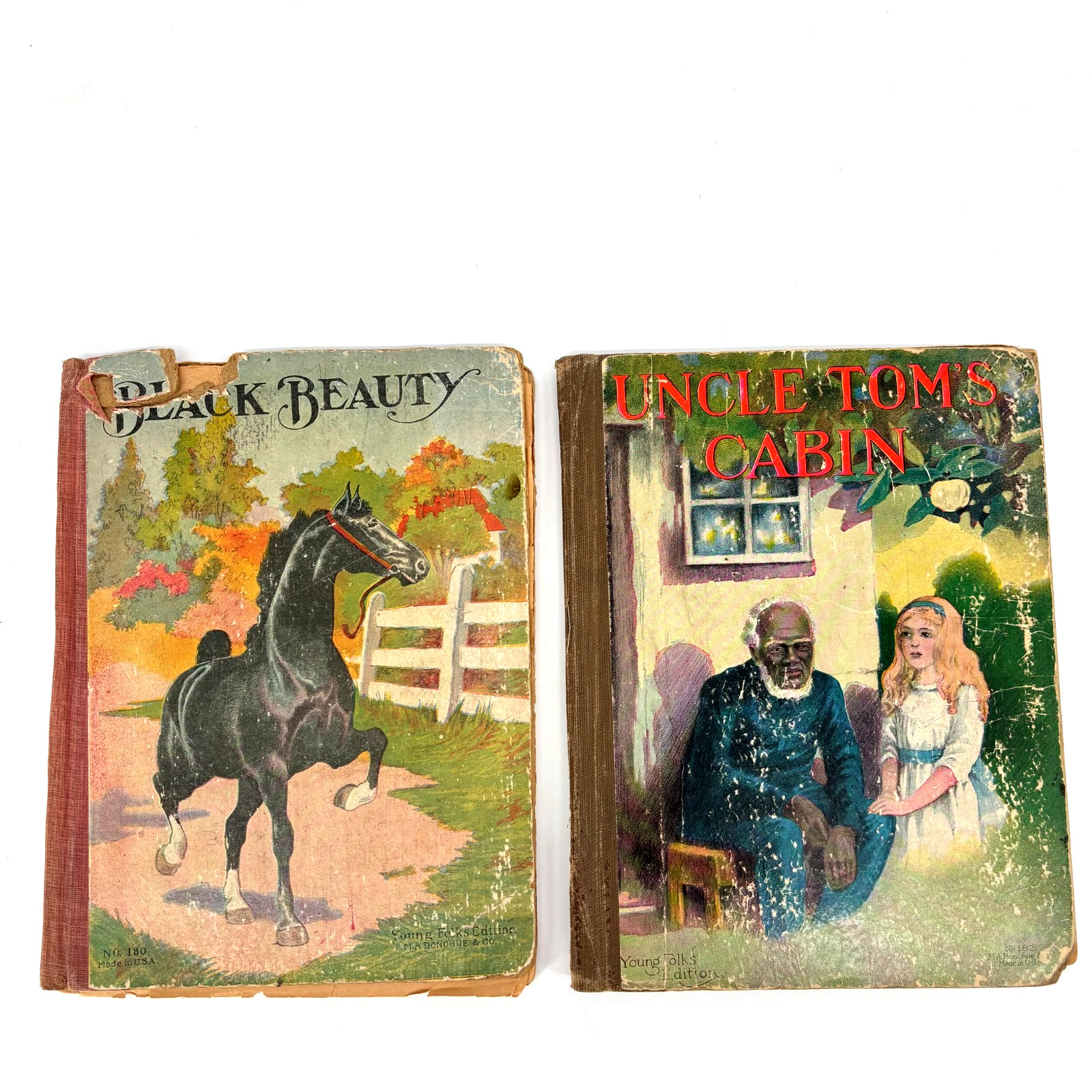 Young Folks Edition Black Beauty #180 & Uncle Tom’s Cabin #182 VTG