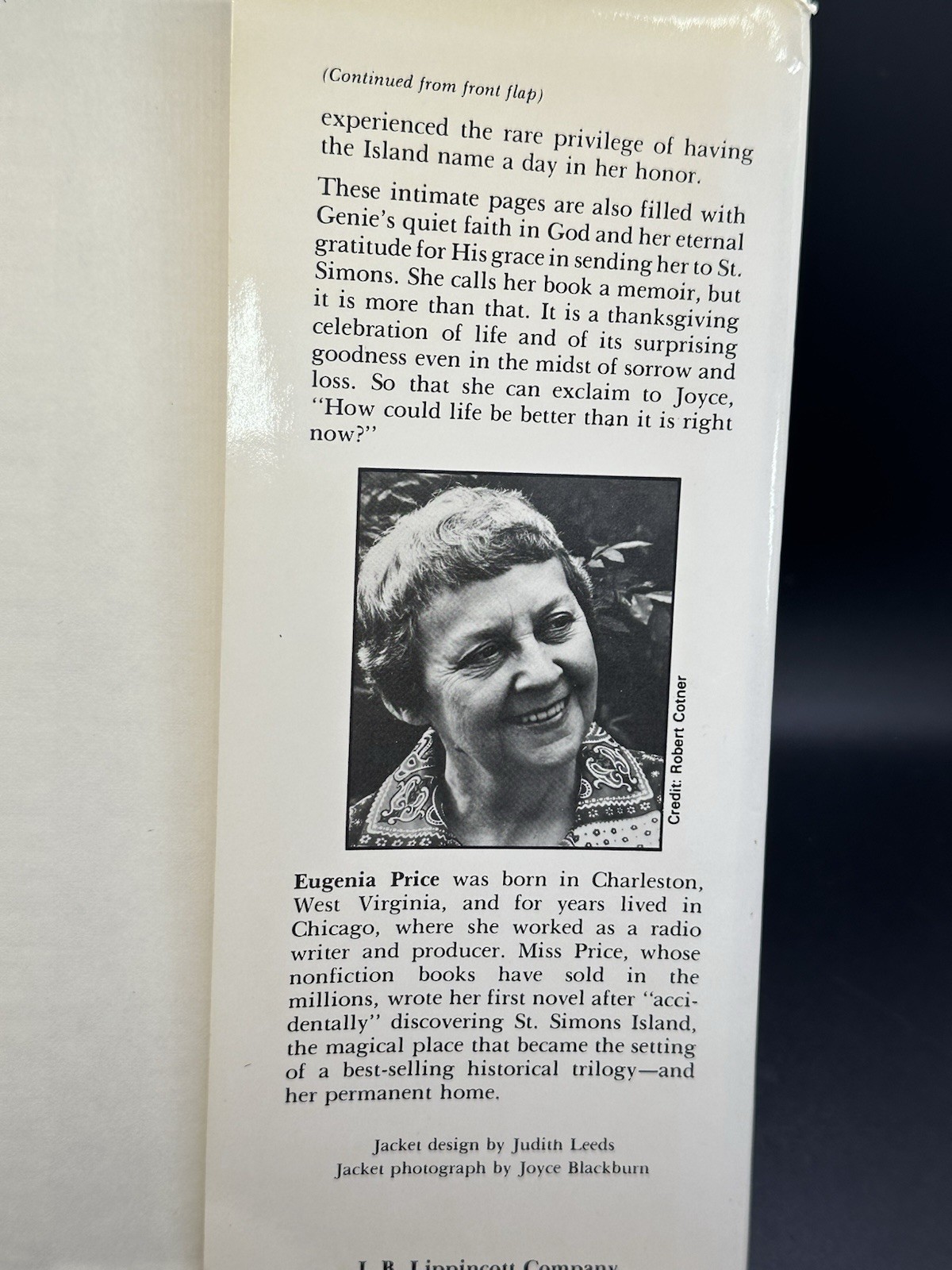 St. Simons Memoir By Eugenia Price Hardcover First Edition 1978 Signed By Author