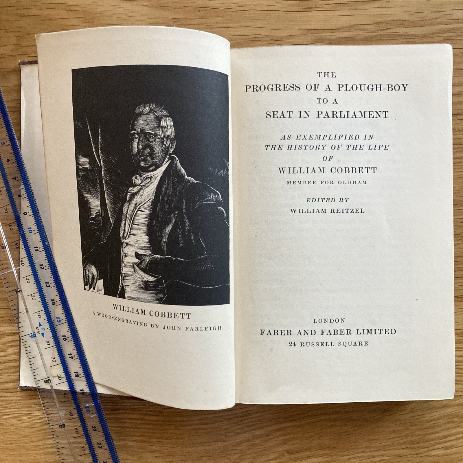 The Progress of a Ploughboy William Corbett Faber & Faber 1935 Hardback Vintage