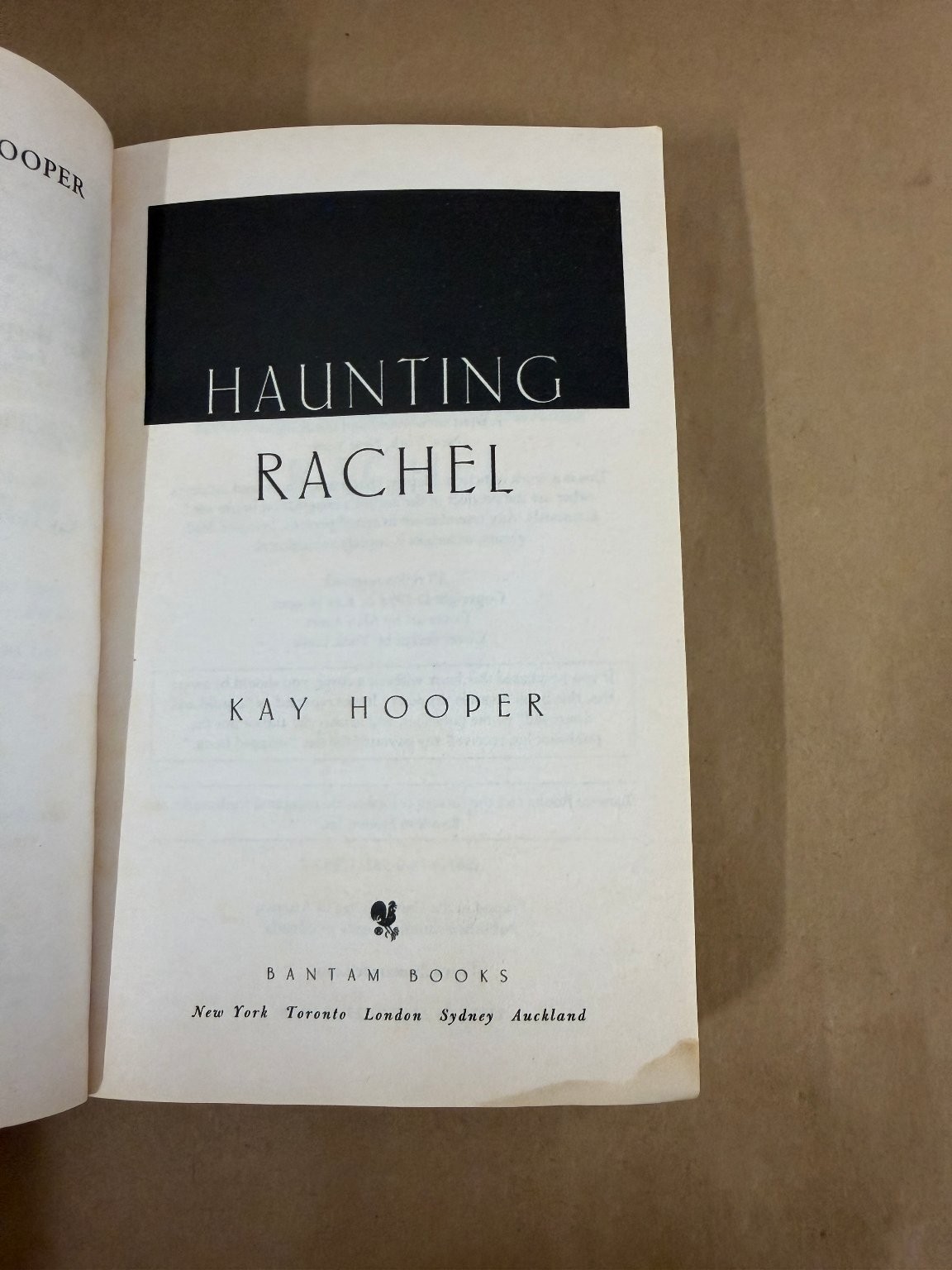 Haunting Rachel Kay Hooper 1998 Bantam Books Thriller Suspense Novel