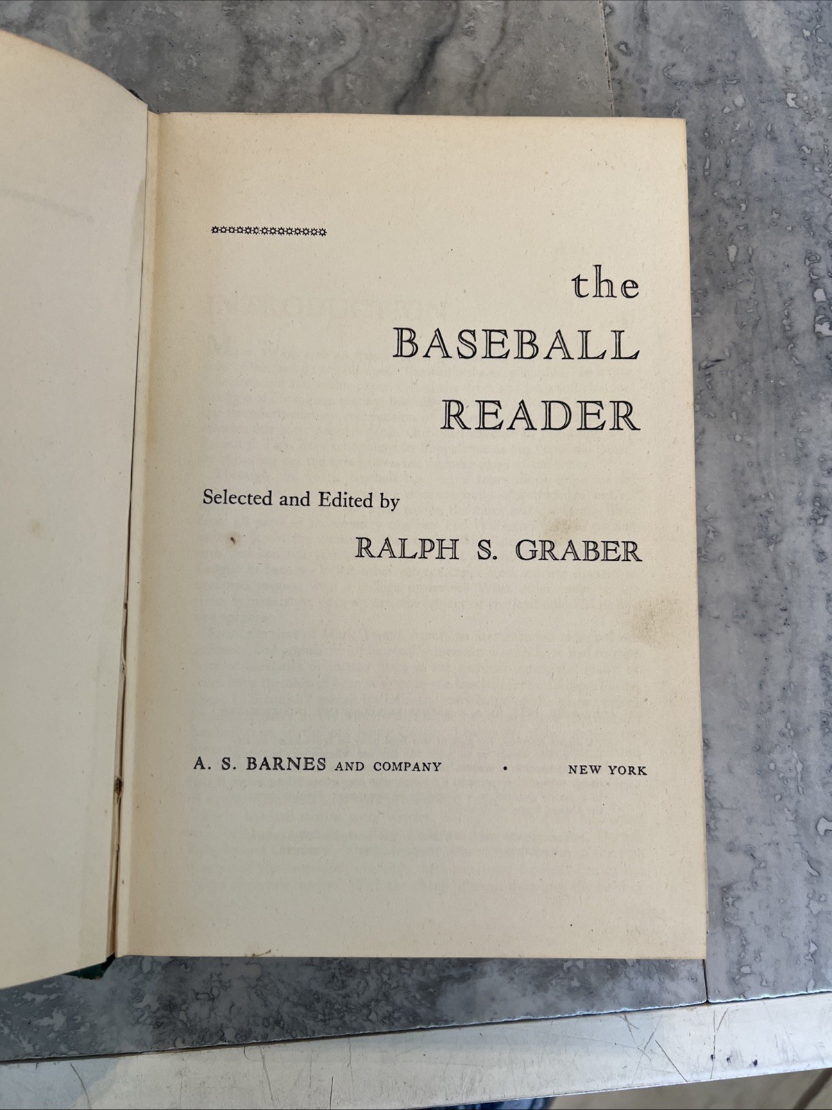 A .S. Barnes 1951 : The Baseball Reader by Ralph S. Graber