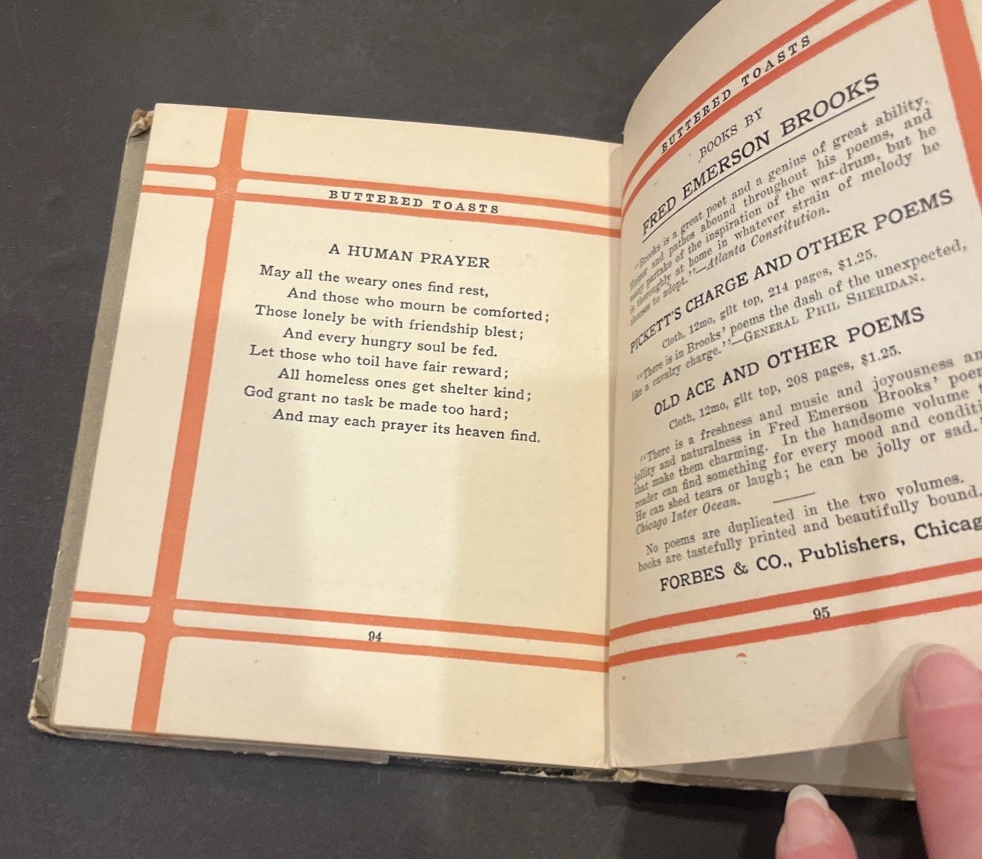Rare Antique Buttered Toasts Book From 1911 By Fred Emmerson Brooks True 1st Ed