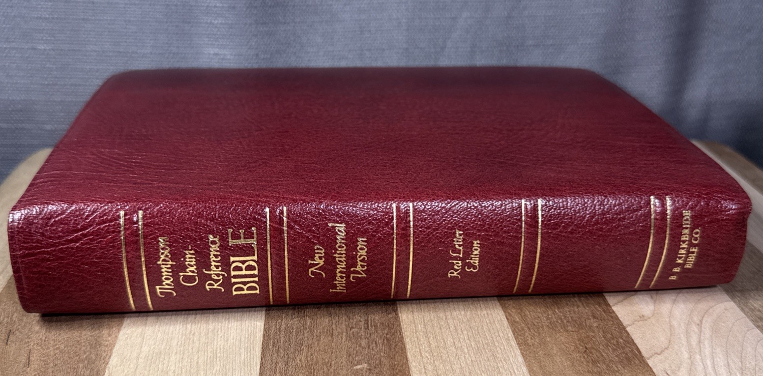 Thompson Chain Reference Bible NIV 1978-1983 Top Grain Calf Leather Kirkbride VG