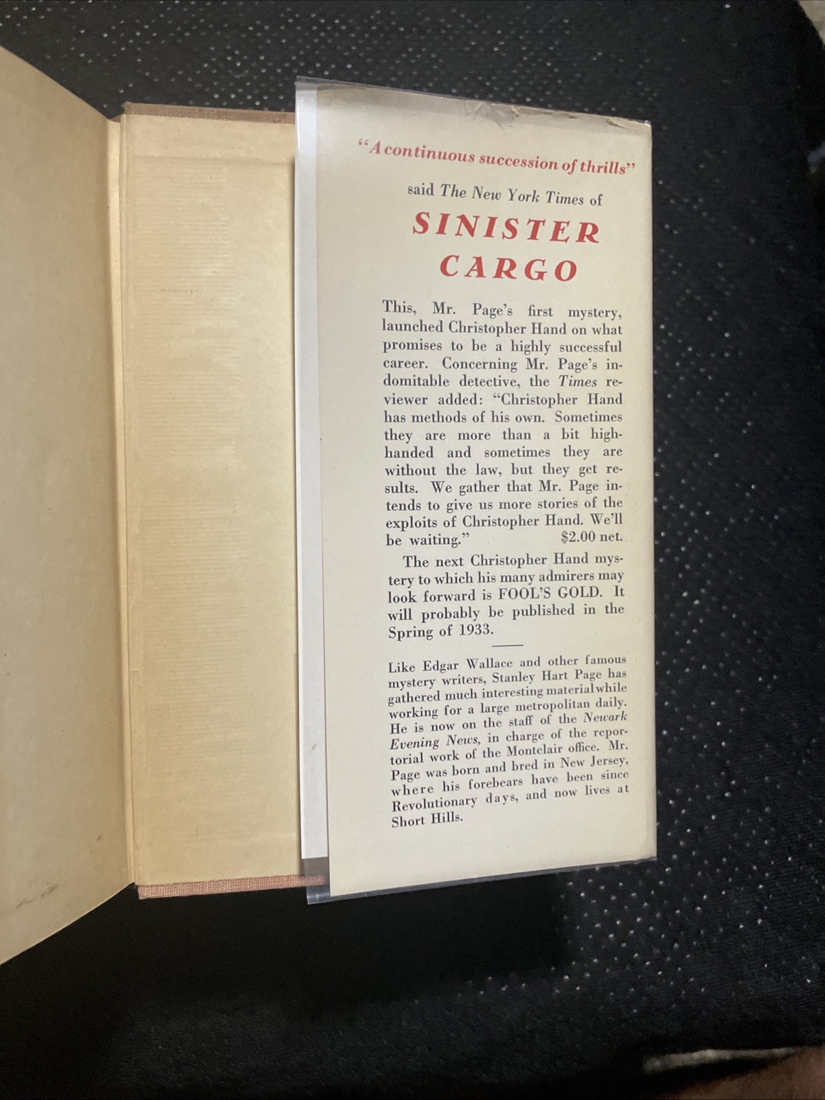 1932 The Resurrection Murder Case •Stanley Hart Page 1st Edition Scarce Mystery