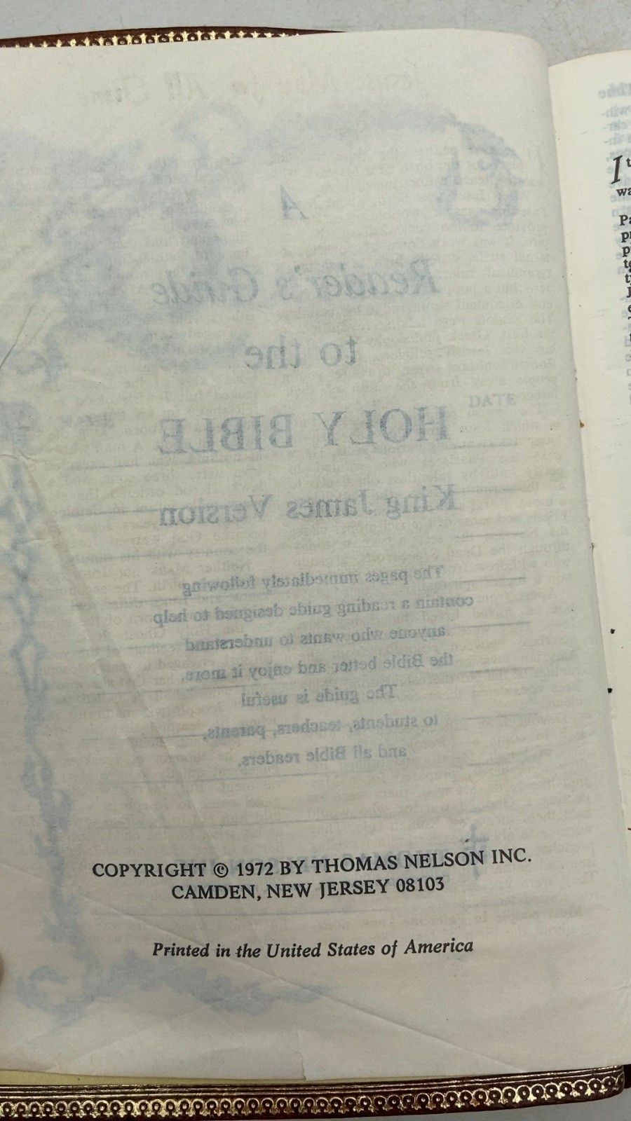Holy Bible: King James Version Hardcover 1972