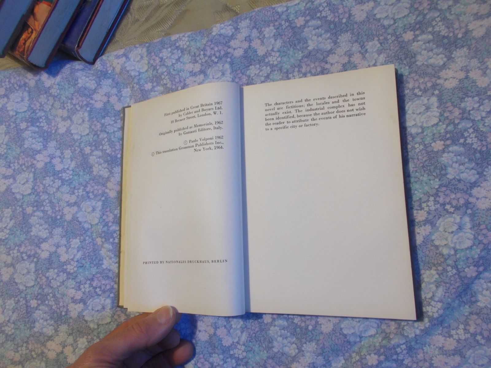 Paulo Volponi THE MEMORANDUM novel 1967 1st Italian interest forgotten authors