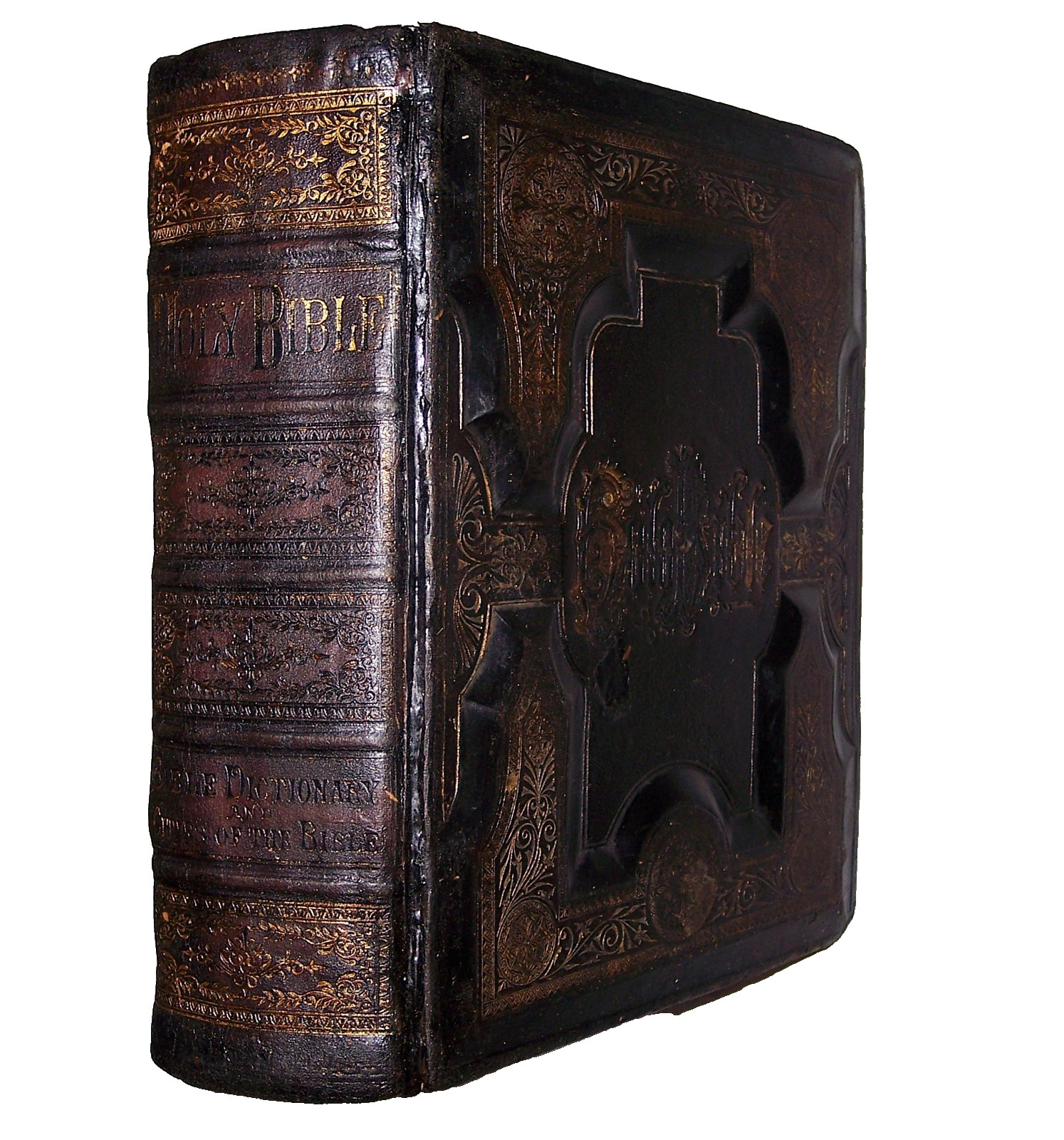 Antique 1880 Family Illustrated Bible Apocrypha Concordance Jones Reese #43