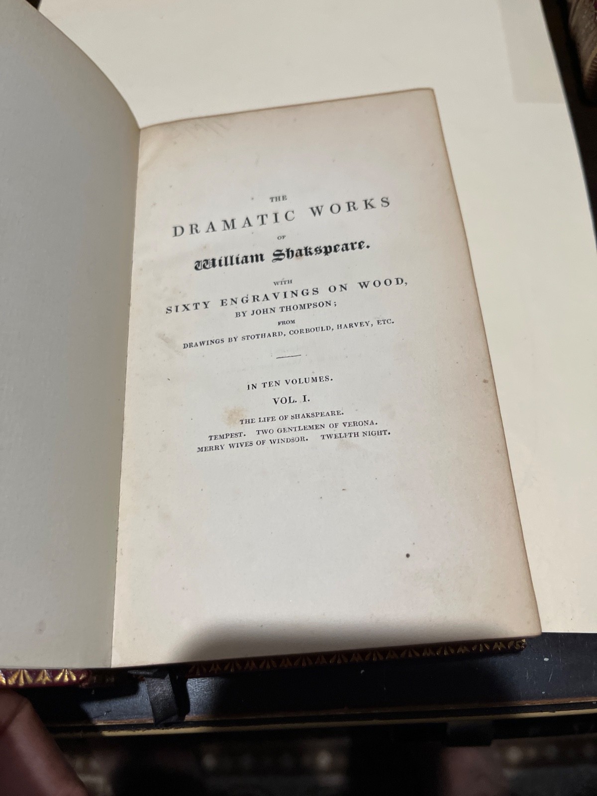 1826 William Shakespeare dramatic work 10-vol set chiswick press