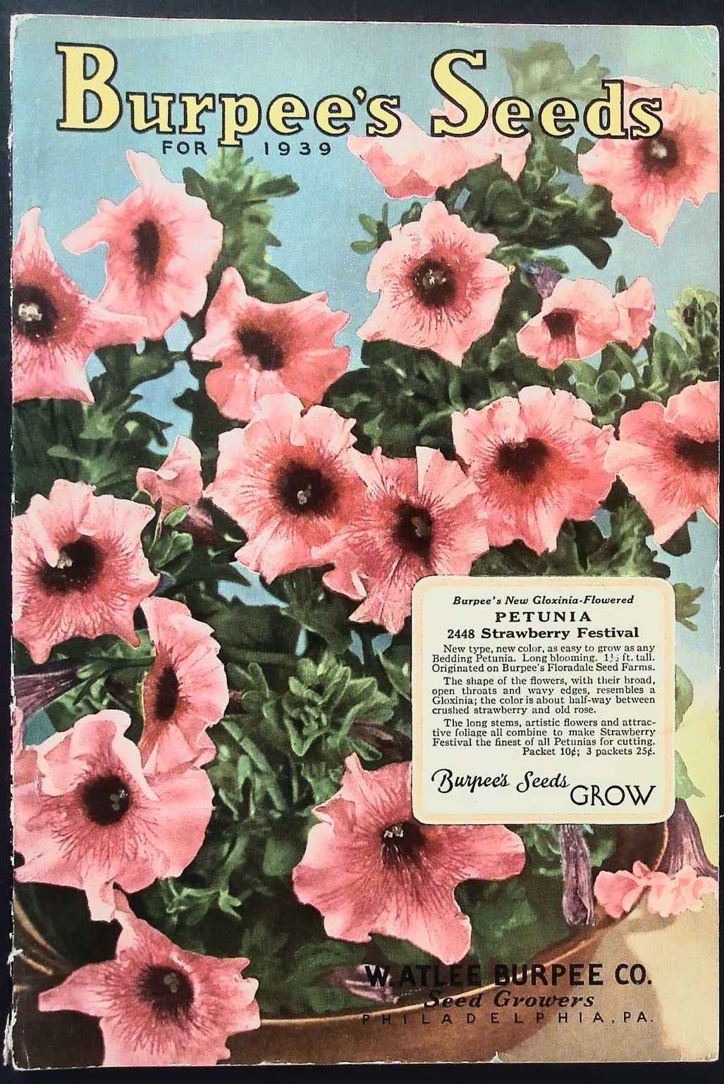 1939 Burpee’s Seeds (original) – Color covers, some pages color.