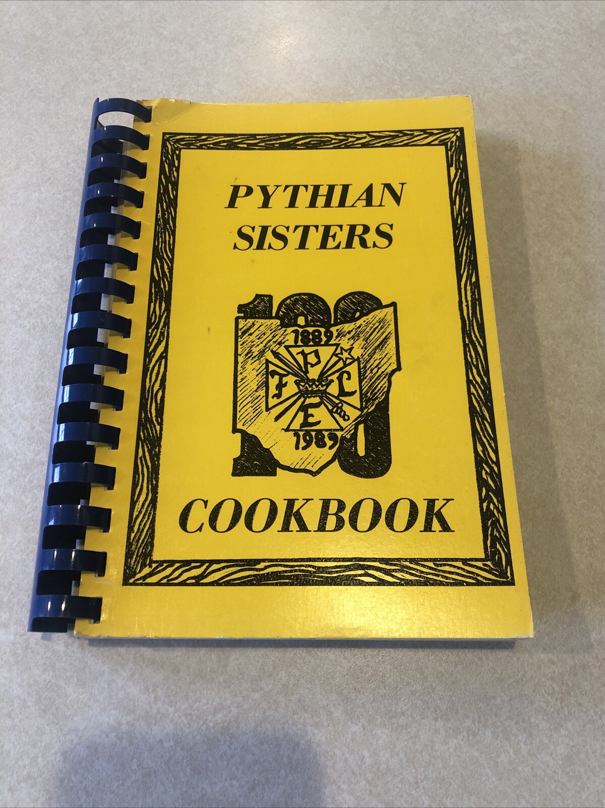 Vintage Cookbook Pythian Sisters 1889-1989 Plastic Comb Binding
