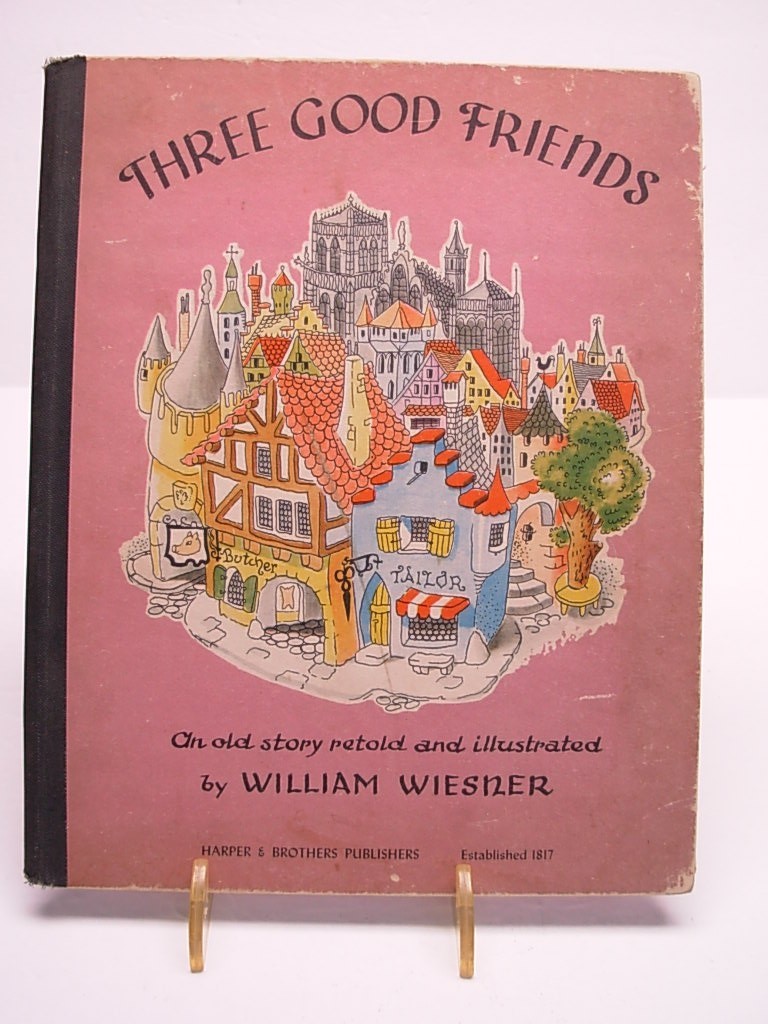 Vtg Three Good Friends Book Weisner 1946 Viennese Folk Tale Illustrations Bird