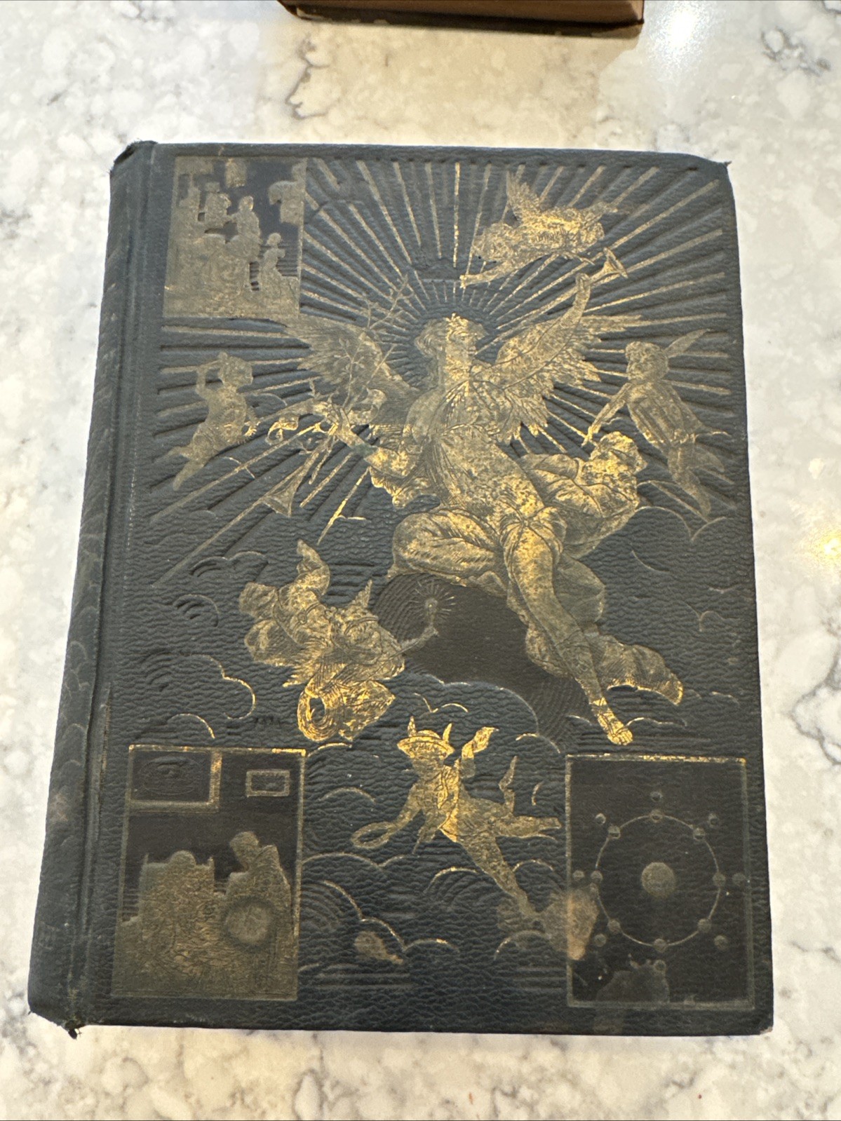 Antique 1880s GAY’S CIRCLE OF KNOWLEDGE Illustrated Victorian Leather Cloth Book