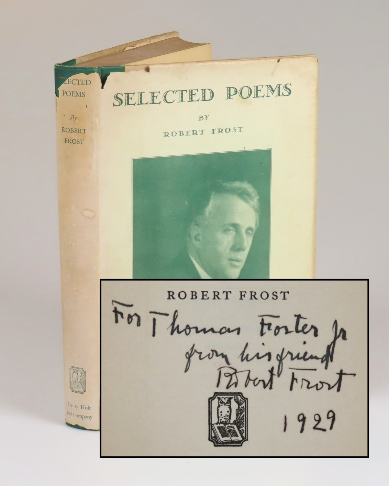 Robert Frost – Selected Poems, first expanded edition, 1928, jacket, signed