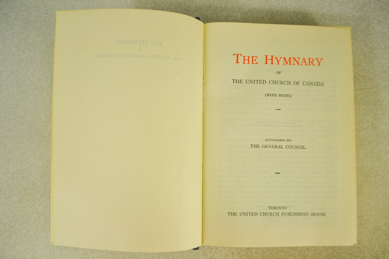The Hymnary of the United Church of Canada with Music 1961 Edition