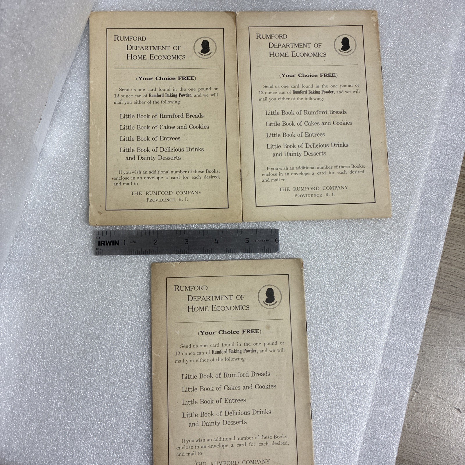 Vintage Depression Era Booklets Rumford Company Cookbooks Home Economics Recipes