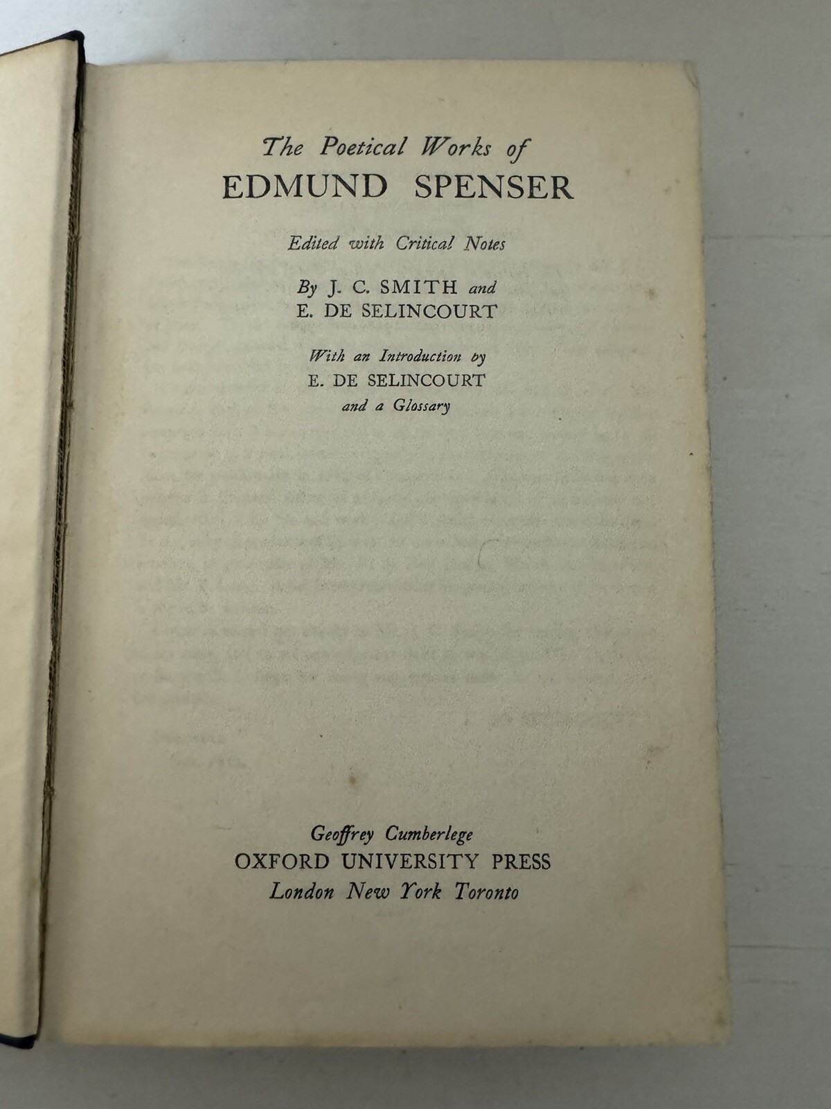 Vintage Book: „The Poetical Works of Edmund Spenser“ 1950