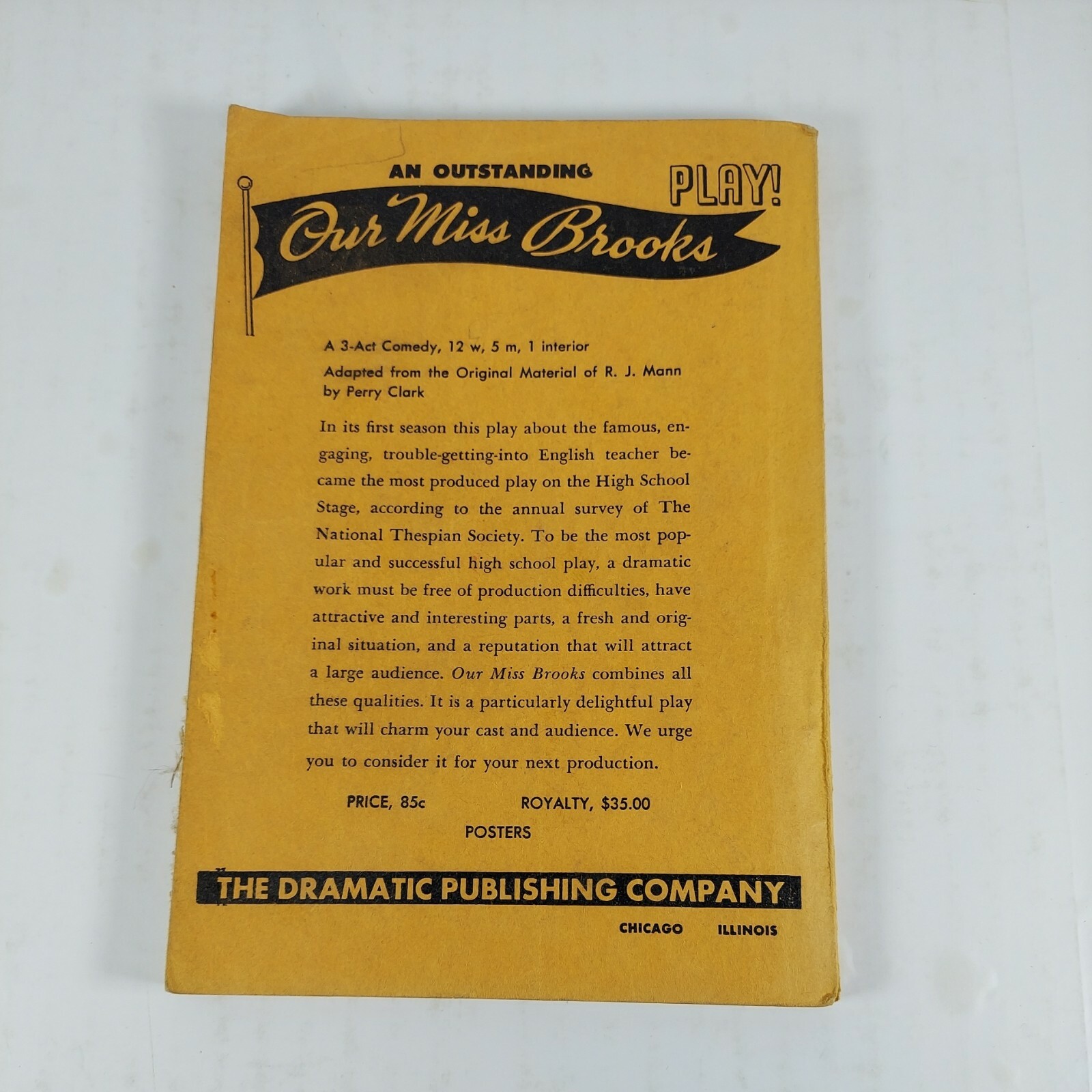 A Dance With Our Miss Brooks A Comedy Play Script 1954 Dramatic Publishing Co