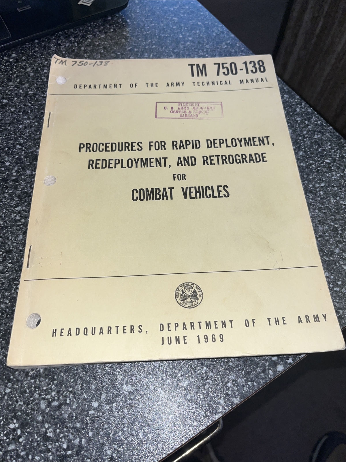 TM 750-138 Technical Manual: Procedures for Rapid Deployment, June 1969