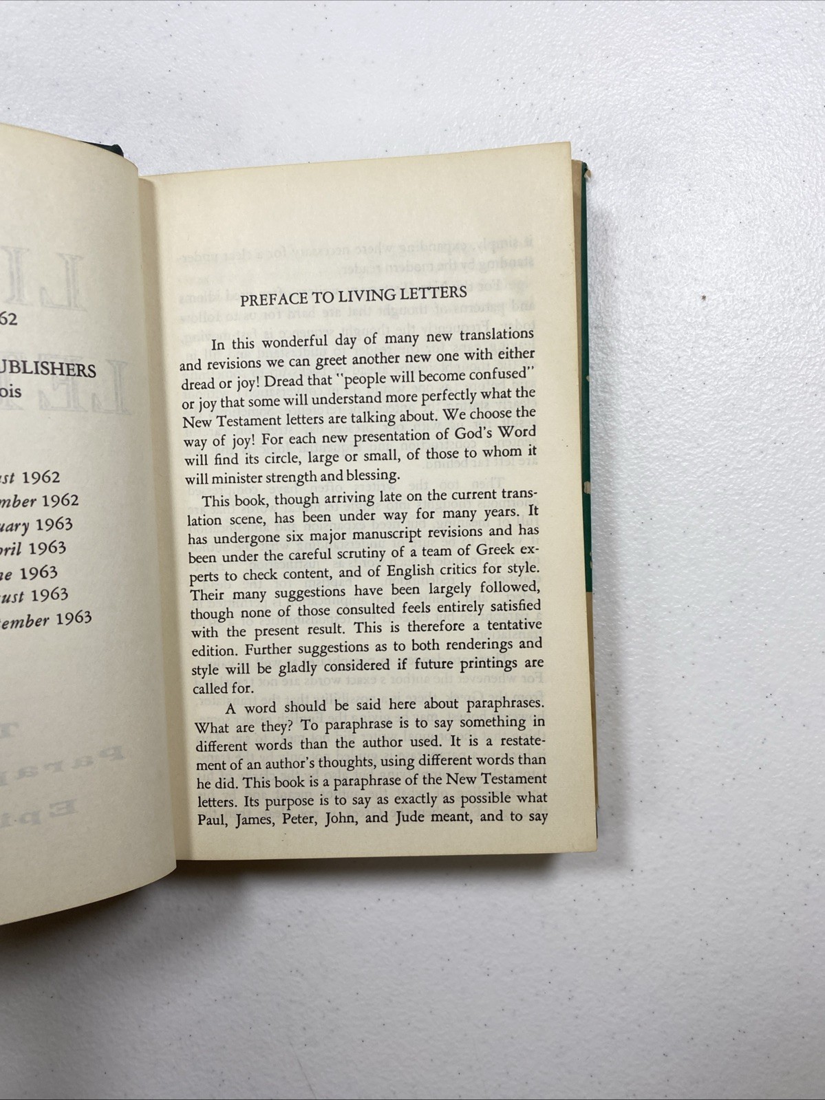 Living Letters The Paraphrased Epistles By Kenneth N Taylor 1967 Hardcover